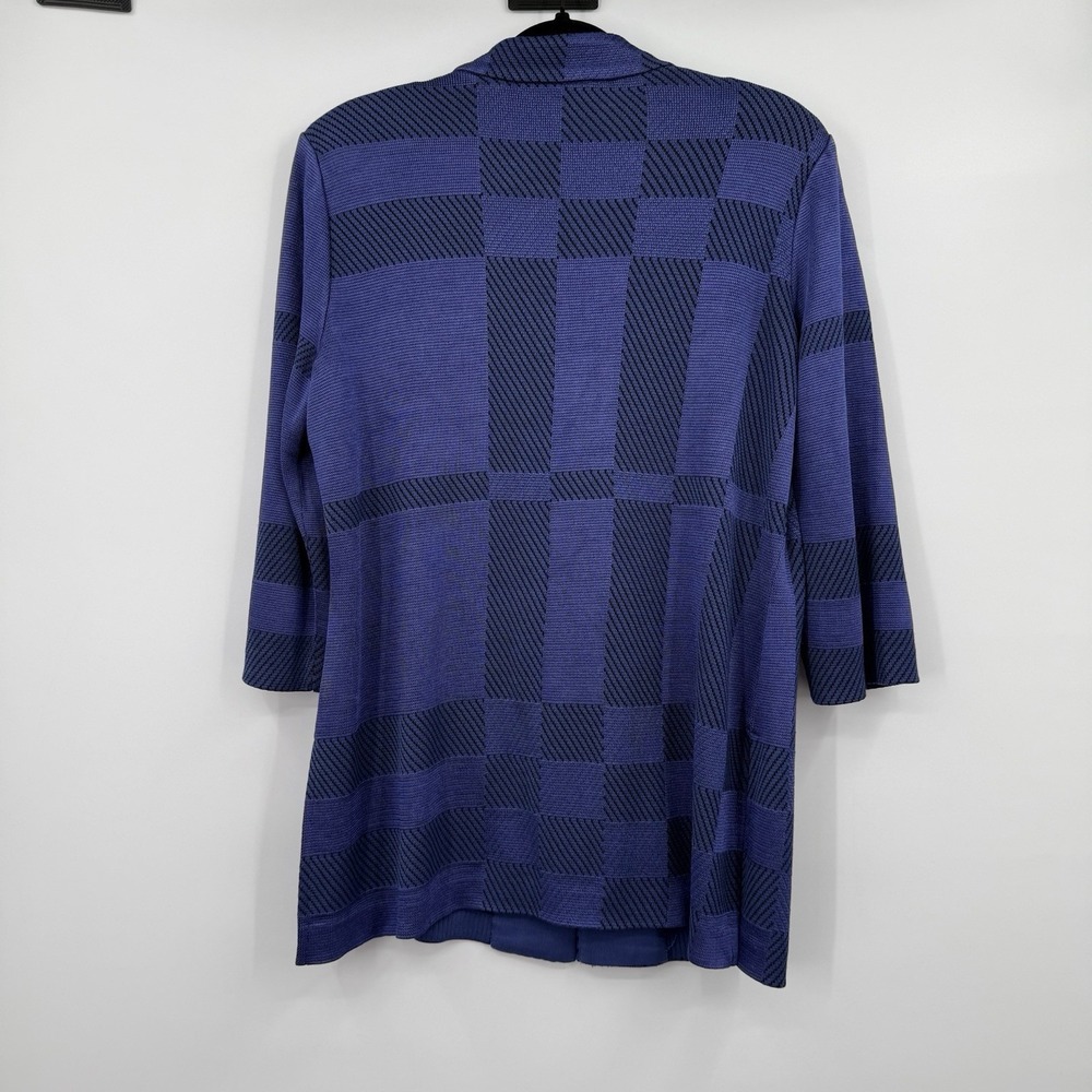 Ming Wang Cardigan Womens Medium Blue Purple Knit Church Professional Jacket - Picture 7 of 9